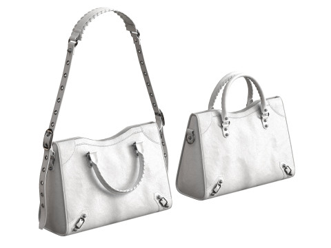 Le City Medium Bag White Modello 3D