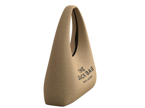 Sack Tote Raffia Bag 3D Model
