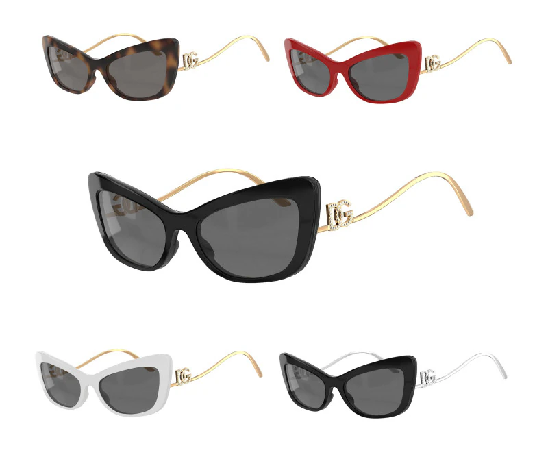 DG Crystal Sunglasses 3D Model .c4d .max .obj .3ds .fbx .stl .blend 