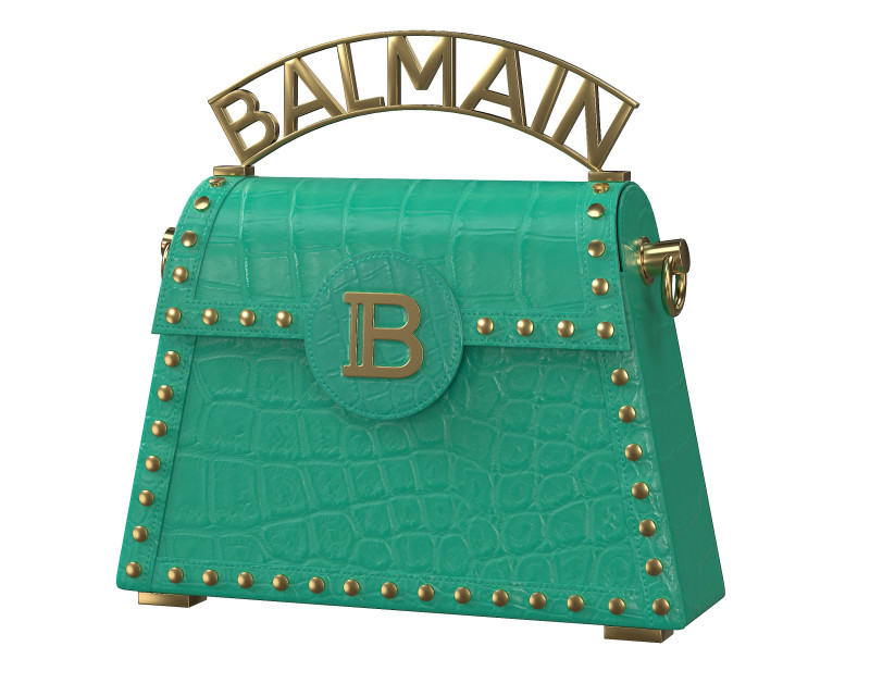 B-Buzz Dynasty Small Bag Green Crocodile 3D Модель .c4d .max .obj .3ds .fbx .stl .blend