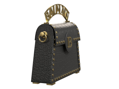 B-Buzz Dynasty Small Bag Black Crocodile Model 3D