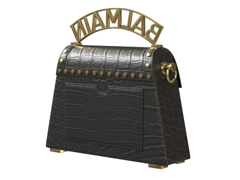B-Buzz Dynasty Small Bag Black Crocodile Model 3D