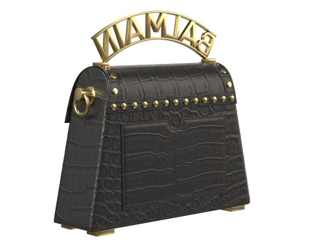 B-Buzz Dynasty Small Bag Black Crocodile Model 3D