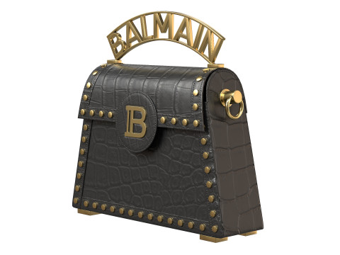 B-Buzz Dynasty Small Bag Black Crocodile Model 3D