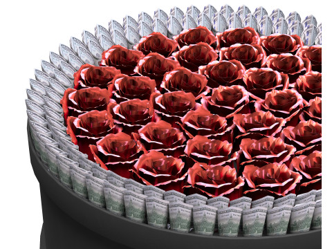 Rose Gift Box with Dollars 3Dモデル