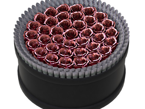 Rose Gift Box with Dollars 3Dモデル