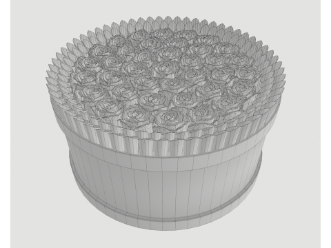 Rose Gift Box with Dollars 3Dモデル