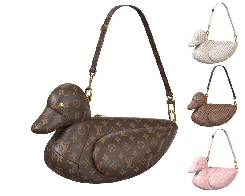 Monogram Duck Bag 3D Model .c4d .max .obj .3ds .fbx .stl .blend 