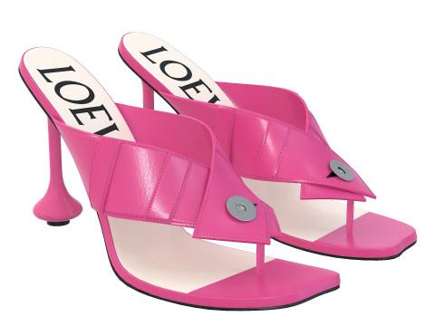 Heel Sandal in Lambskin 3D-Modell