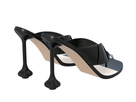 Heel Sandal in Lambskin 3D-Modell