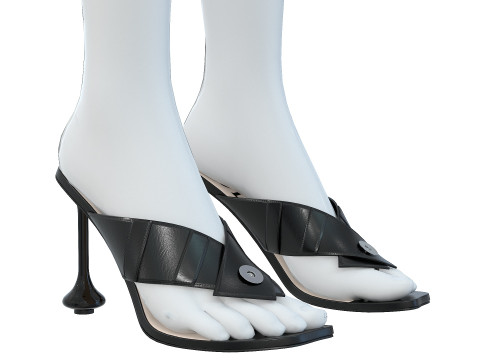 Heel Sandal in Lambskin 3D-Modell