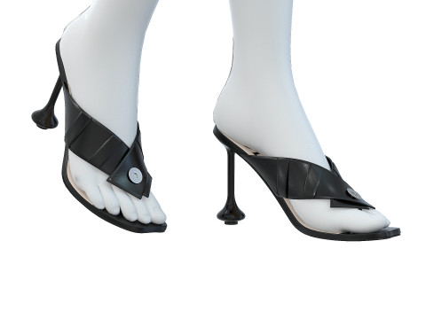 Heel Sandal in Lambskin 3D-Modell