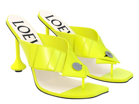 Heel Sandal in Lambskin 3D-Modell
