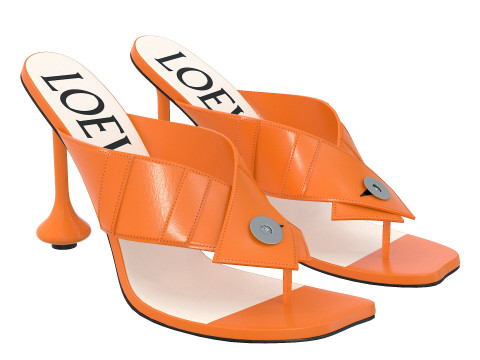 Heel Sandal in Lambskin 3D-Modell