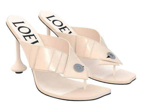 Heel Sandal in Lambskin 3D-Modell