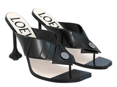 Heel Sandal in Lambskin 3D-Modell
