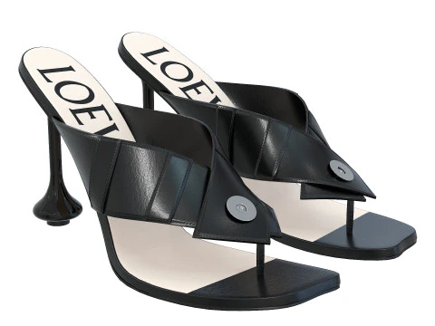 Heel Sandal in Lambskin 3D Model