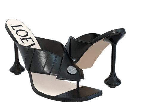 Heel Sandal in Lambskin 3D-Modell