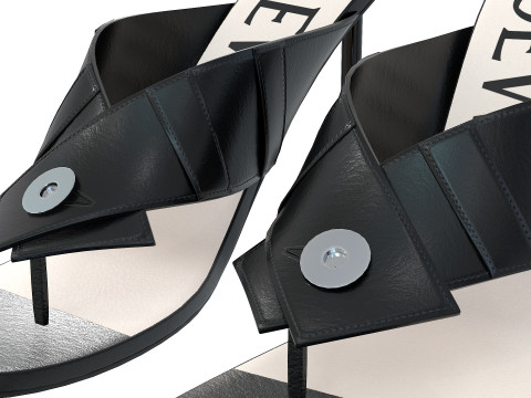Heel Sandal in Lambskin 3D-Modell