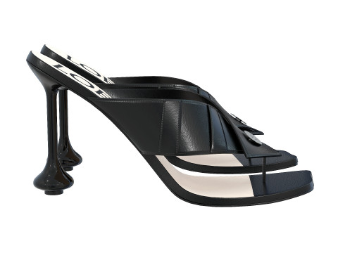 Heel Sandal in Lambskin 3D-Modell