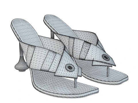 Heel Sandal in Lambskin 3D Model