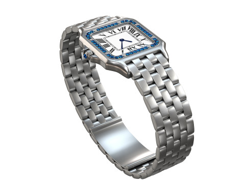 Watch Panthere Diamont Gold Silver Modelo 3D