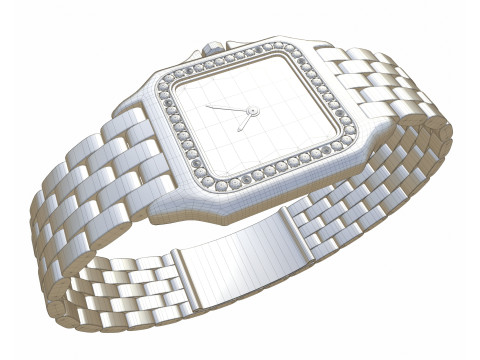 Watch Panthere Diamont Gold Silver Modelo 3D