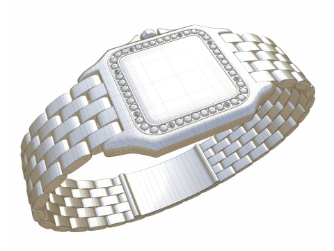 Watch Panthere Diamont Gold Silver Modelo 3D