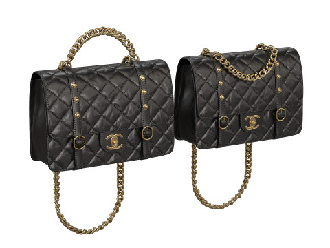 Vintage Flap Bag Aged Calfskin Black 3D Модель