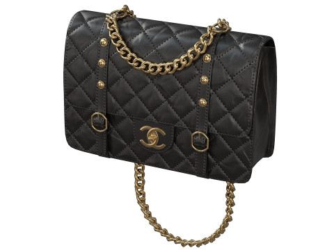 Vintage Flap Bag Aged Calfskin Black Model 3D