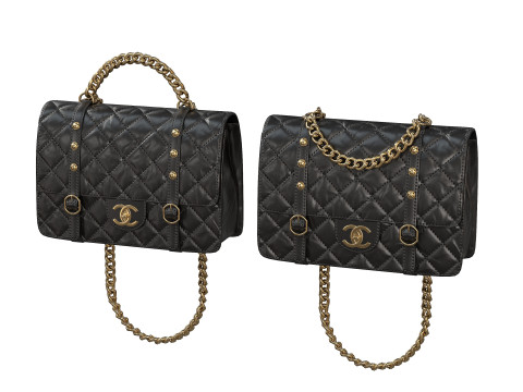 Vintage Flap Bag Aged Calfskin Black Model 3D