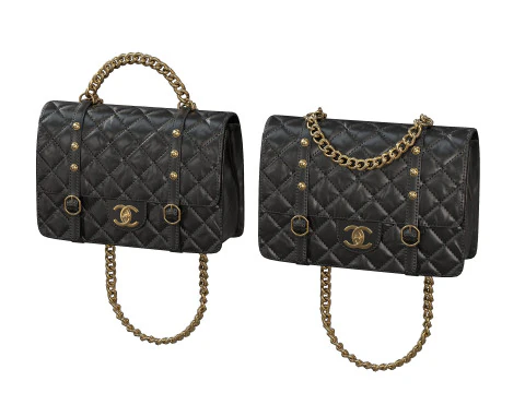 Vintage Flap Bag Aged Calfskin Black 3D Model