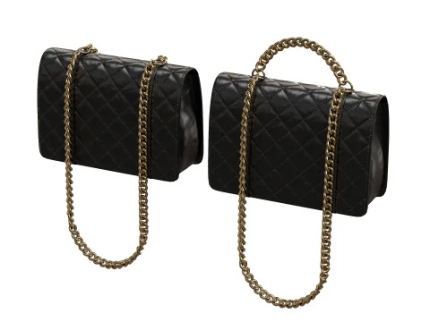 Vintage Flap Bag Aged Calfskin Black 3D Model