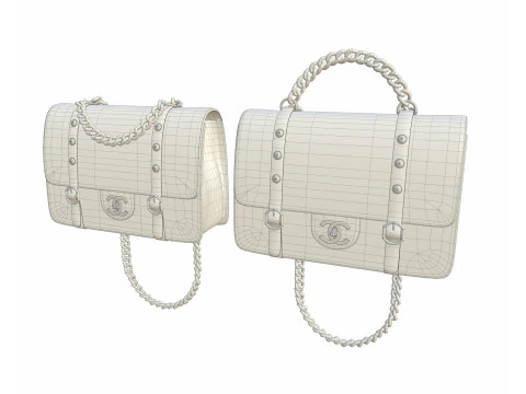 Vintage Flap Bag Aged Calfskin Black 3D Model