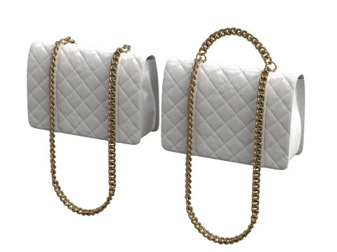 Vintage Flap Bag Aged Calfskin White 3D Model