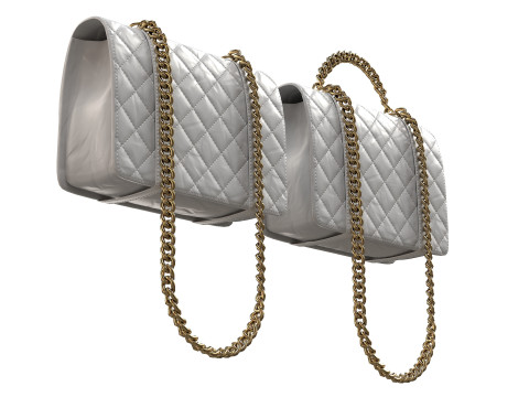 Vintage Flap Bag Aged Calfskin White 3D Model