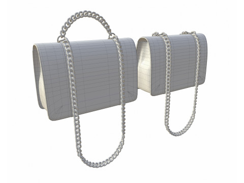 Vintage Flap Bag Aged Calfskin White 3D Model