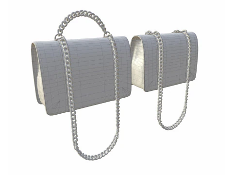 Vintage Flap Bag Aged Calfskin White 3D Model