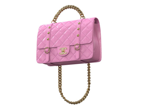 Vintage Flap Bag Aged Calfskin Pink Modelo 3D