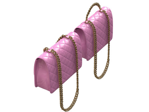 Vintage Flap Bag Aged Calfskin Pink Modelo 3D