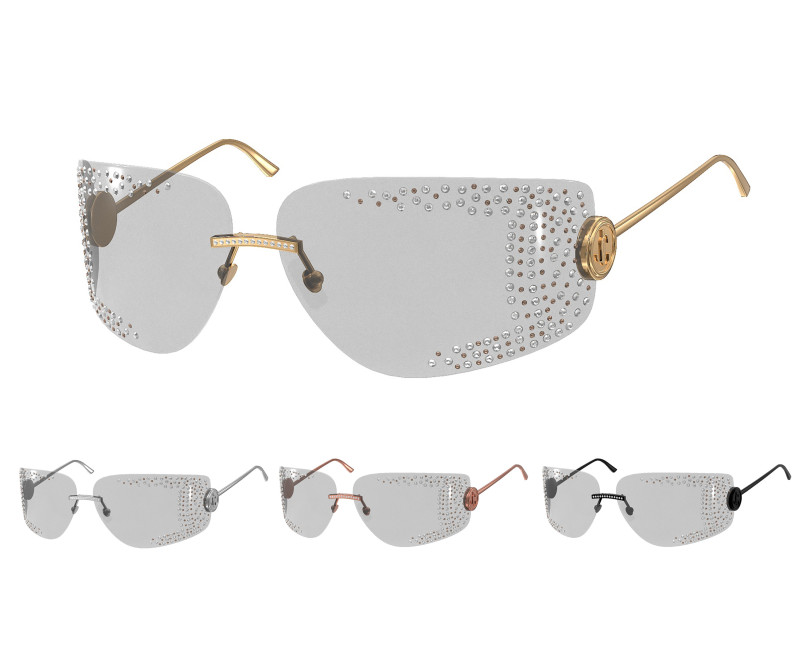 Pale Sunglasses with Crystals 3D 모델 .c4d .max .obj .3ds .fbx .stl .blend