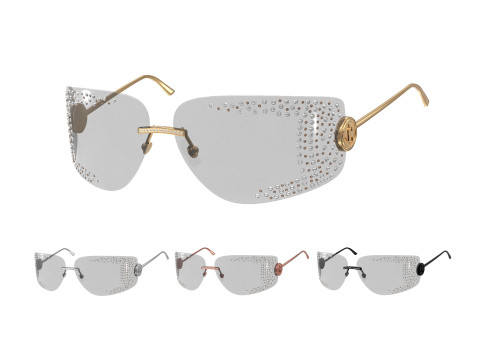 Pale Sunglasses with Crystals 3D Model