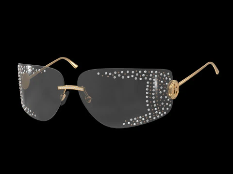 Pale Sunglasses with Crystals 3D Model