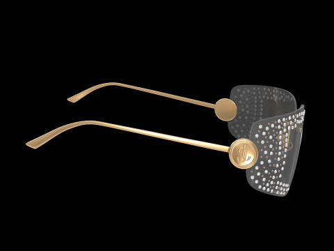 Pale Sunglasses with Crystals 3D 모델