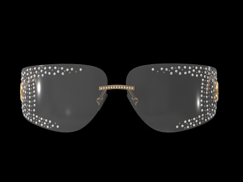 Pale Sunglasses with Crystals 3D 모델