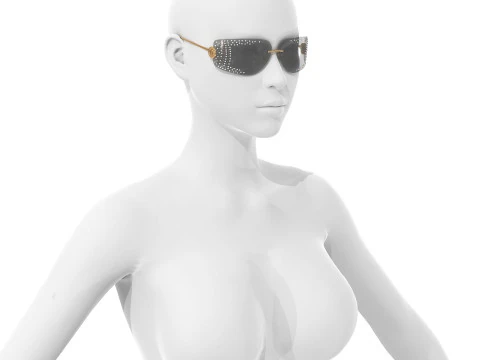 Pale Sunglasses with Crystals 3D Model
