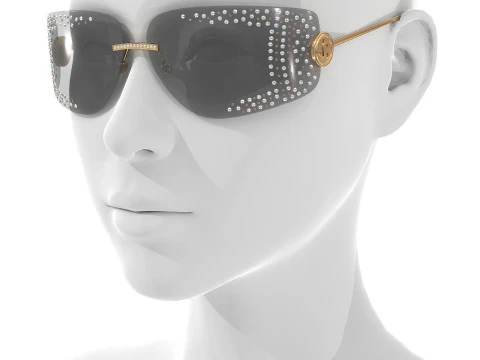 Pale Sunglasses with Crystals 3D Model