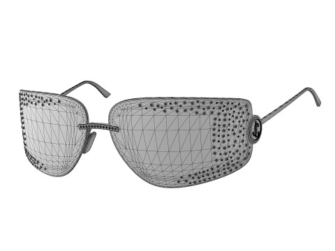 Pale Sunglasses with Crystals 3D 모델