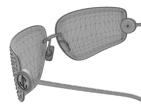Pale Sunglasses with Crystals 3D Model