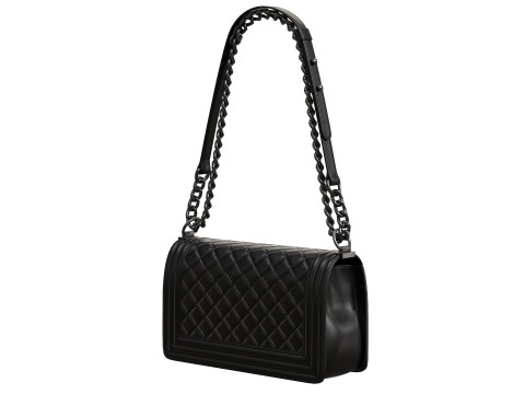 Boy Handbag Black Leather 3D Модель